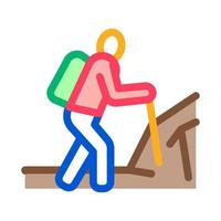 human hiking icon vector outline illustration