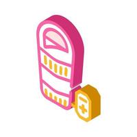 heated sleeping bag isometric icon vector illustration