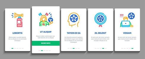 Soccer Fan Attributes Onboarding Elements Icons Set Vector