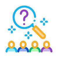 research audience question icon vector outline illustration