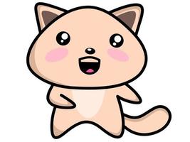 Cute cat character kawaii style vector