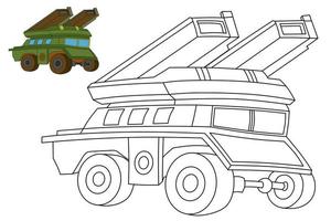 tanque para colorear vector