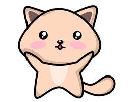 Cute cat character kawaii style vector