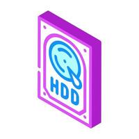 hdd computer part isometric icon vector illustration