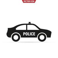 ícono de la policía en un moderno diseño plano. icono de coche ilustración vectorial aislada vector