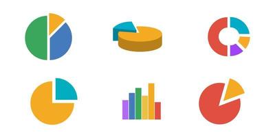 icono de conjunto de gráficos circulares. conjunto de elementos de infografía. ilustración vectorial aislada vector