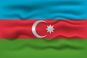 Waving flag of the country Azerbaijan. Vector illustration.