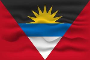 Waving flag of the country Antigua and Barbuda. Vector illustration.