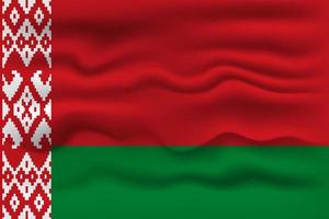 Waving flag of the country Belarus. Vector illustration.