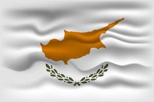 Waving flag of the country Cyprus. Vector illustration.