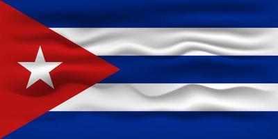 Waving flag of the country Cuba. Vector illustration.