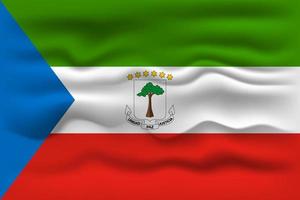 Waving flag of the country Equatorial Guinea. Vector illustration.