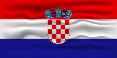 Waving flag of the country Croatia. Vector illustration.