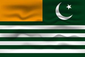 Waving flag of the country Azad Kashmir. Vector illustration.