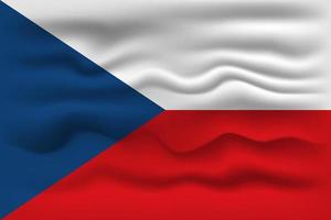 Waving flag of the country Czech Republic. Vector illustration.