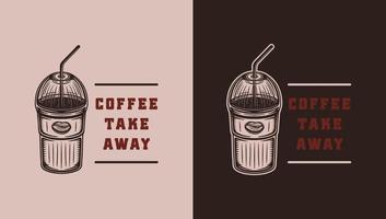 conjunto de emblema de café retro vintage, logotipo, insignia, etiqueta. marca, cartel o impresión. arte gráfico monocromático. ilustración vectorial vector