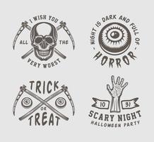 Vintage retro halloween logos, emblems, badges, labels, marks, patches. vector