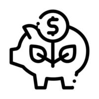 pig money box icon vector outline illustration