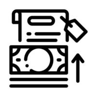 transfer money to paper icon vector outline illustration