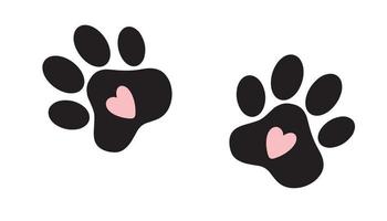 Silhouette of a cat's paw. Paw prints. A dog or cat puppy icon. A trace of a pet vector