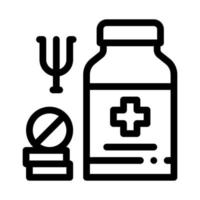 medical pills for mental disorder icon vector outline illustration