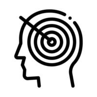 target to brain icon vector outline illustration