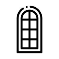 ventana arqueada que consta de gafas cuadradas icono vector ilustración de contorno
