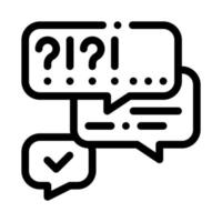 many questions and answers icon vector outline illustration