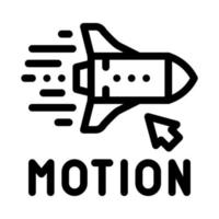 work with rocket objects in action icon vector outline illustration