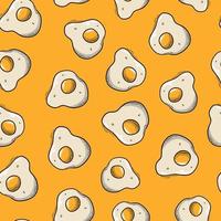 eggs seamless pattern with doodles on yellow background for textile prints, kitchen towels, wallpaper, wrapping paper, scrapbooking, stationary, etc. EPS 10 vector