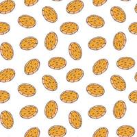 pizza seamless pattern with hand drawn doodles on white background for wallpaper, textile prints, wrapping paper, scrapbooking, etc. EPS 10 vector