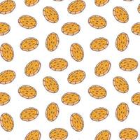 pizza seamless pattern with hand drawn doodles on white background for wallpaper, textile prints, wrapping paper, scrapbooking, etc. EPS 10 vector