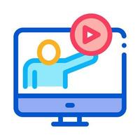 viewing in computer mode icon vector outline illustration