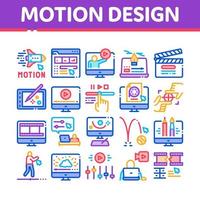 Motion Design Studio Collection Icons Set Vector