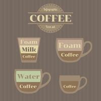 conjunto de iconos infográficos sobre un café temático en color vector