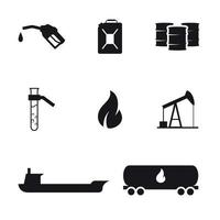 Set of isolated icons on a theme oil industry vector