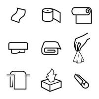 Set of isolated icons on a theme towels and napkins vector