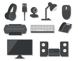 Set of isolated icons on a theme electronics vector