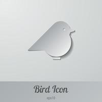 ilustración de pájaro, efecto de papel doblado, logotipo vector