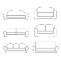 Set of isolated icons on a theme sofa vector