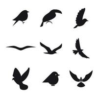 Set of isolated icons on a theme birds vector