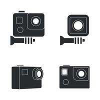 Set of isolated icons on a theme Action camera vector