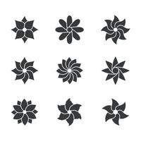 Set of isolated icons on a theme flowers vector