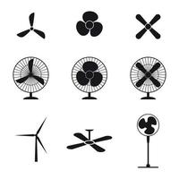 Set of isolated icons on a theme fans vector