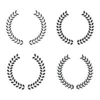 Four laurel wreath isolated illustration black color vector