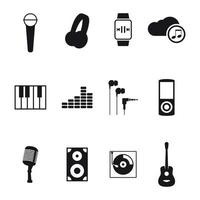 Set of isolated icons on a theme Music vector