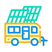 solar energy of mobile home color icon vector illustration