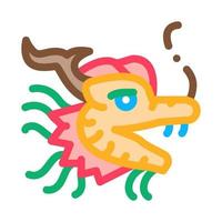 mask of chinese dragon icon vector outline illustration