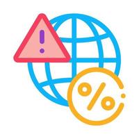 global interest warning icon vector outline illustration