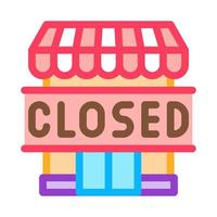 closed shop icon vector outline illustration
